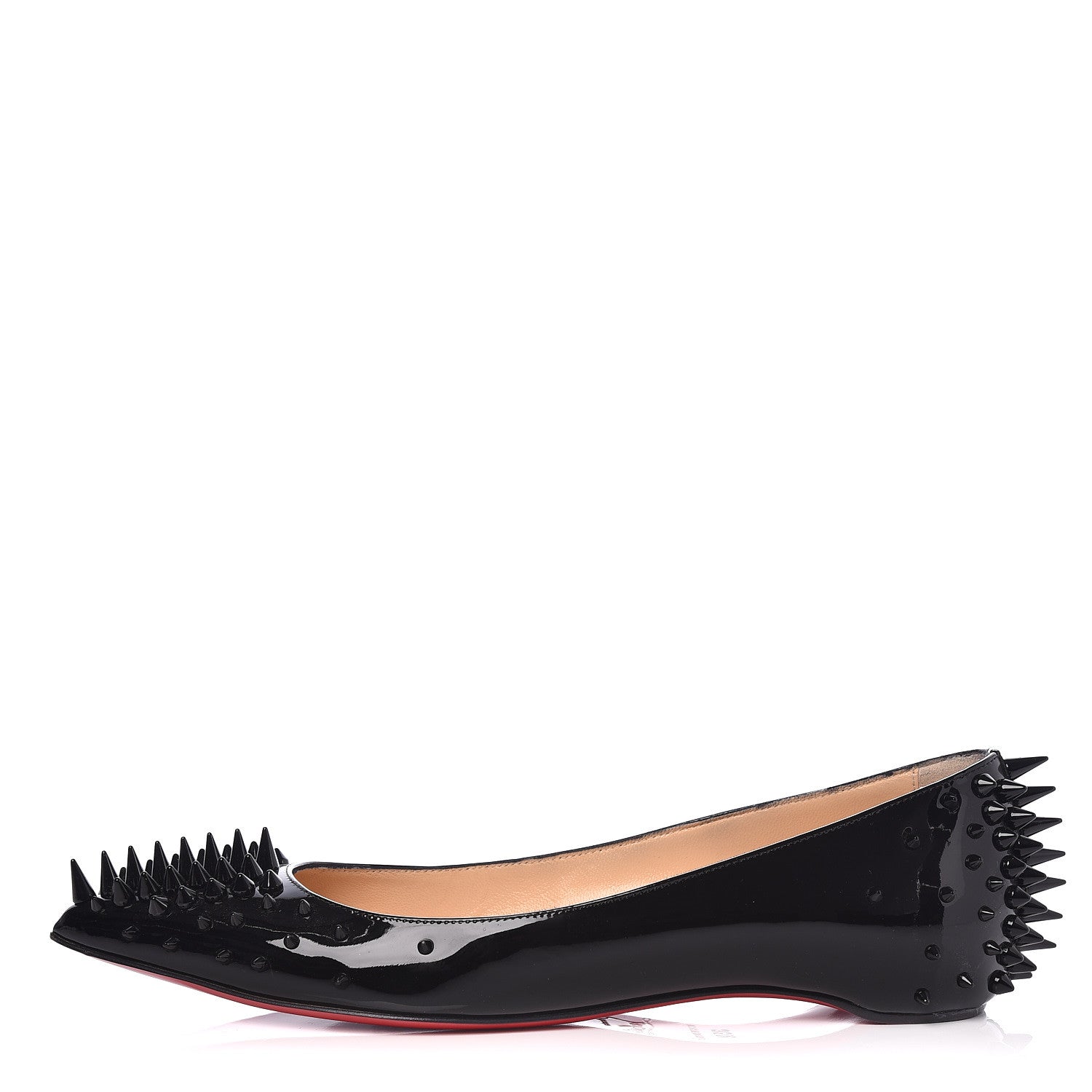 Christian Louboutin Patent Goldoflat Spikes Flats 35.5 Black 1 of 12