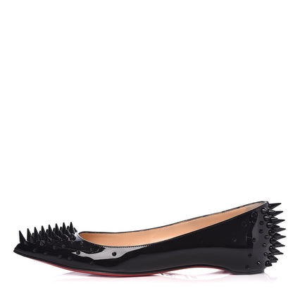 Christian Louboutin Patent Goldoflat Spikes Flats 35.5 Black 1 of 12