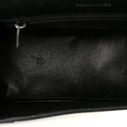 Balenciaga Shiny Calfskin Monochrome Crocodile Embossed Small Hourglass Top Handle Bag Black 5 of 14