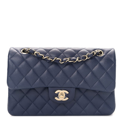 Chanel Caviar Quilted Small Double Flap Blue 1 of 9