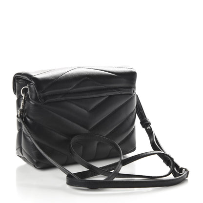 Saint Laurent Calfskin Y Quilted Monogram Toy Loulou Crossbody Bag Black 3 of 10