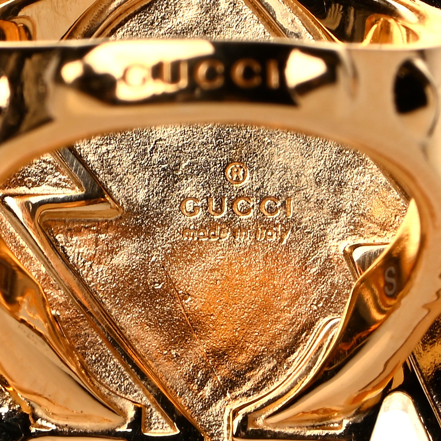 Gucci Metal Crystal Elephant Ring 67 12 Gold Multicolor 3 of 3
