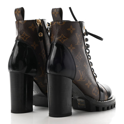 Louis Vuitton Patent Calfskin Monogram Star Trail Ankle Boots 35 Black 4 of 13