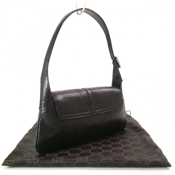 Leather Embossed Jackie O Hobo Black
