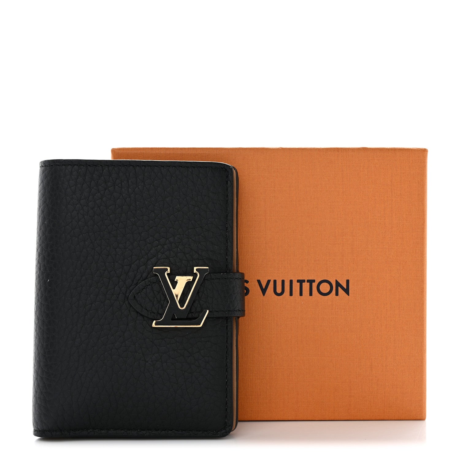Louis Vuitton Taurillon Capucines Vertical Compact Wallet Black 7 of 7