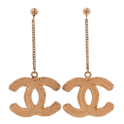 Chanel CC Drop Earrings Matte Gold 1 of 4