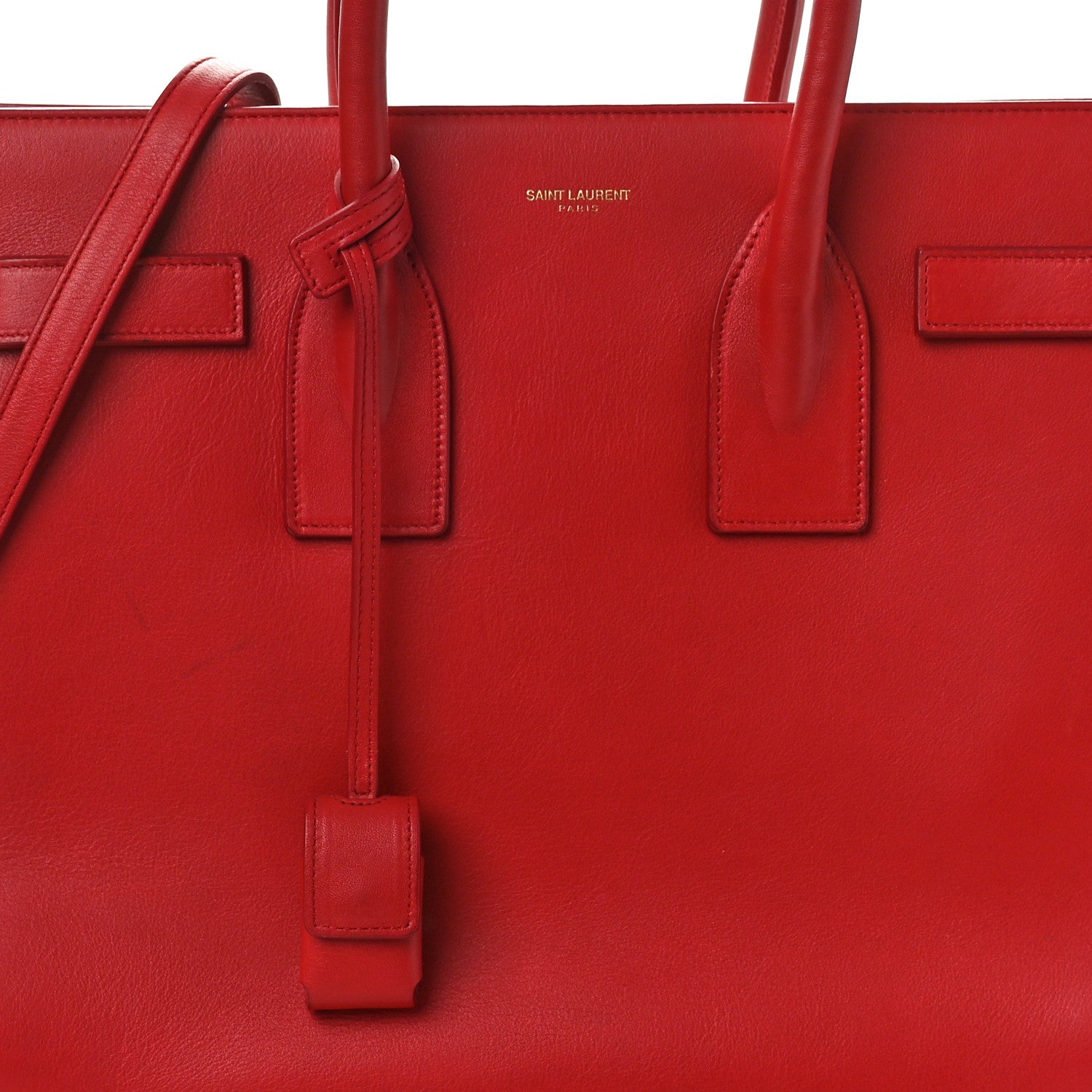 Saint Laurent Calfskin Small Sac De Jour Lipstick Red 7 of 11