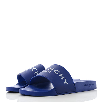 Givenchy Rubber Logo Womens Pool Slide Sandals 39 Blue Indigo 3 of 9