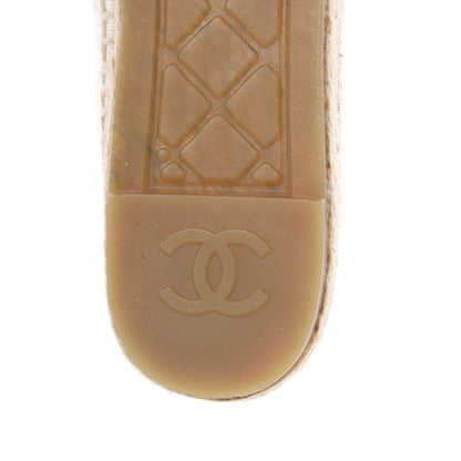 Chanel Tweed CC Espadrilles 39 Ecru White Blue Black 8 of 11