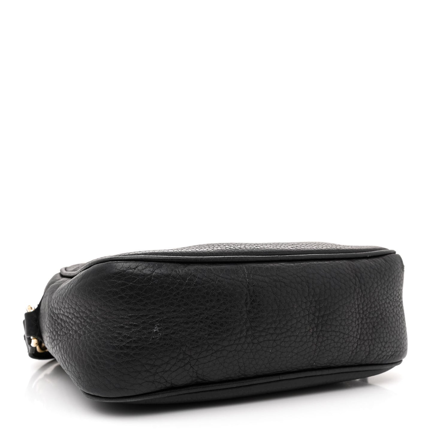 Pebbled Calfskin Small Soho Disco Bag Black
