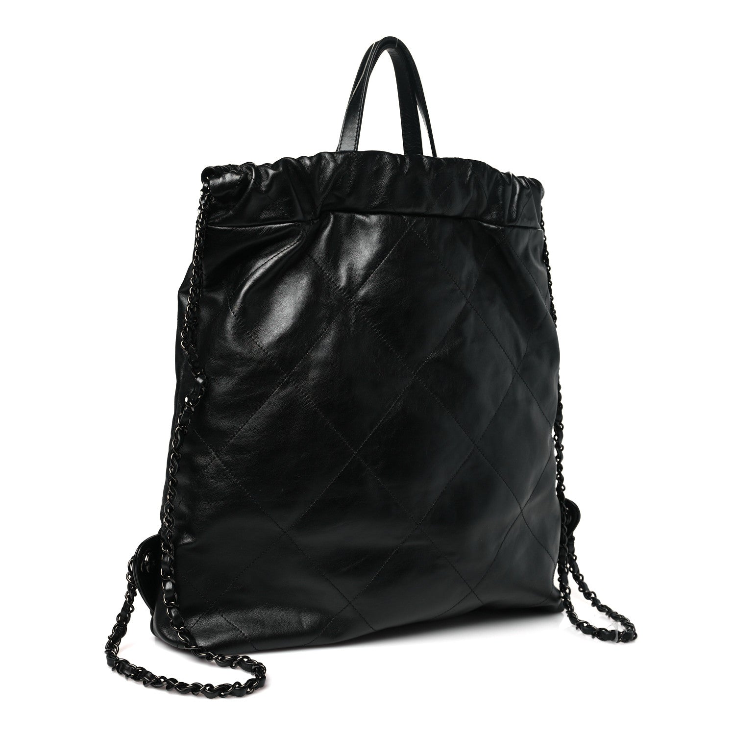 Chanel Shiny Calfskin Quilted Chanel 22 Backpack So Black 3 of 10