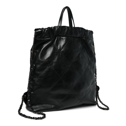 Chanel Shiny Calfskin Quilted Chanel 22 Backpack So Black 3 of 10