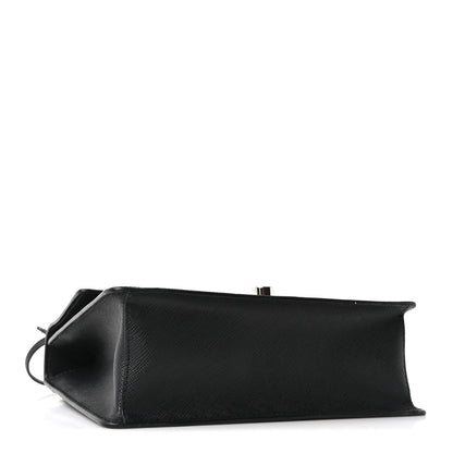 Prada Saffiano Pattina Crossbody Bag Black 3 of 8