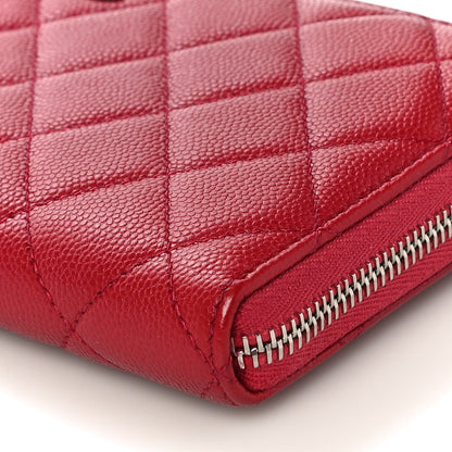 Chanel Caviar Quilted Large Gusset Zip Around Wallet Red 17 of 18