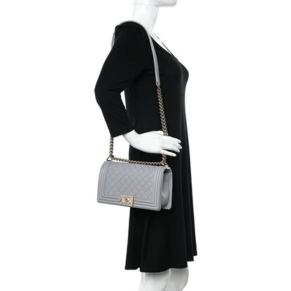 Chanel Calfskin Quilted Medium Boy Flap Grey 2 of 12