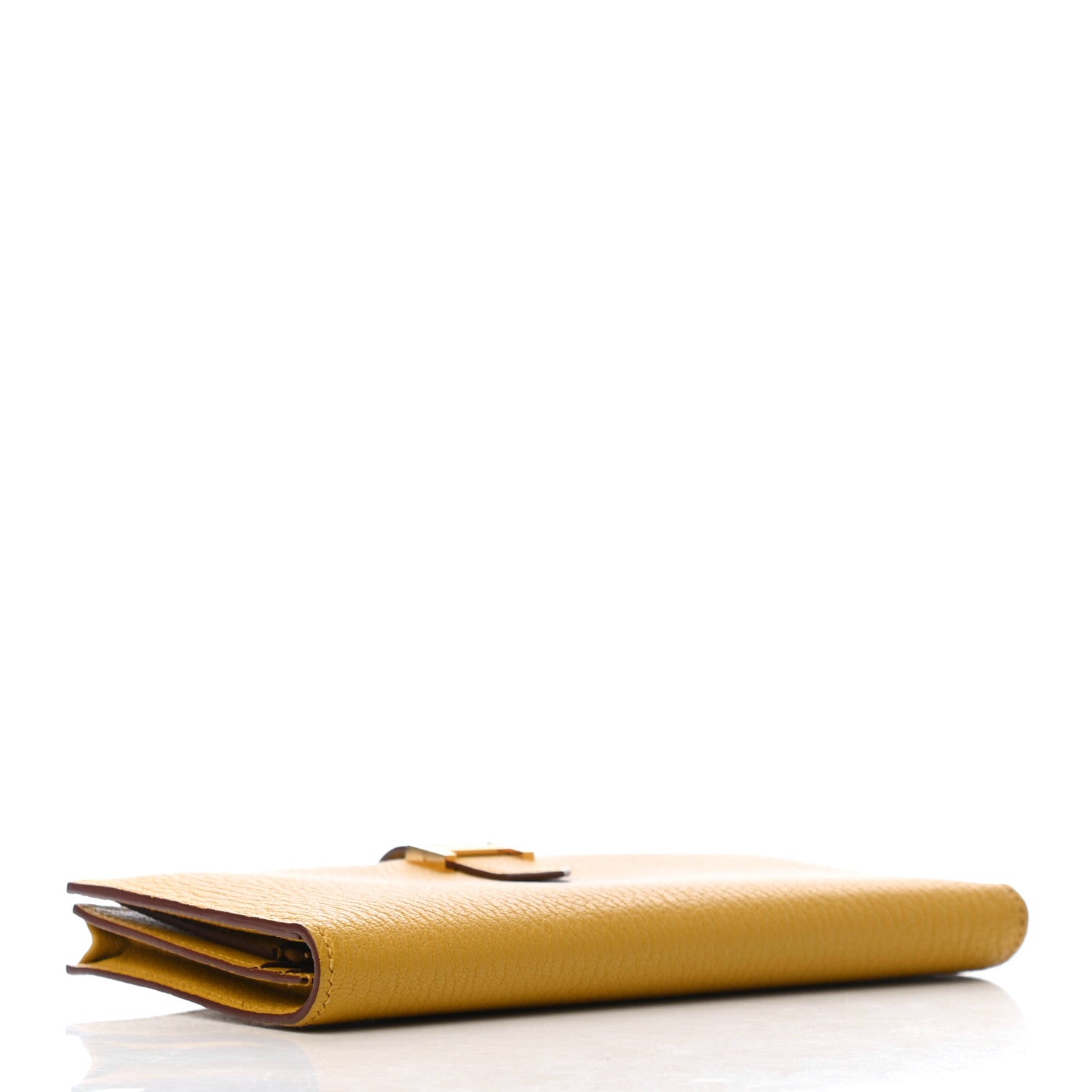 Hermes Chevre Mysore Bearn Gusset Wallet Jaune Ambre 4 of 7