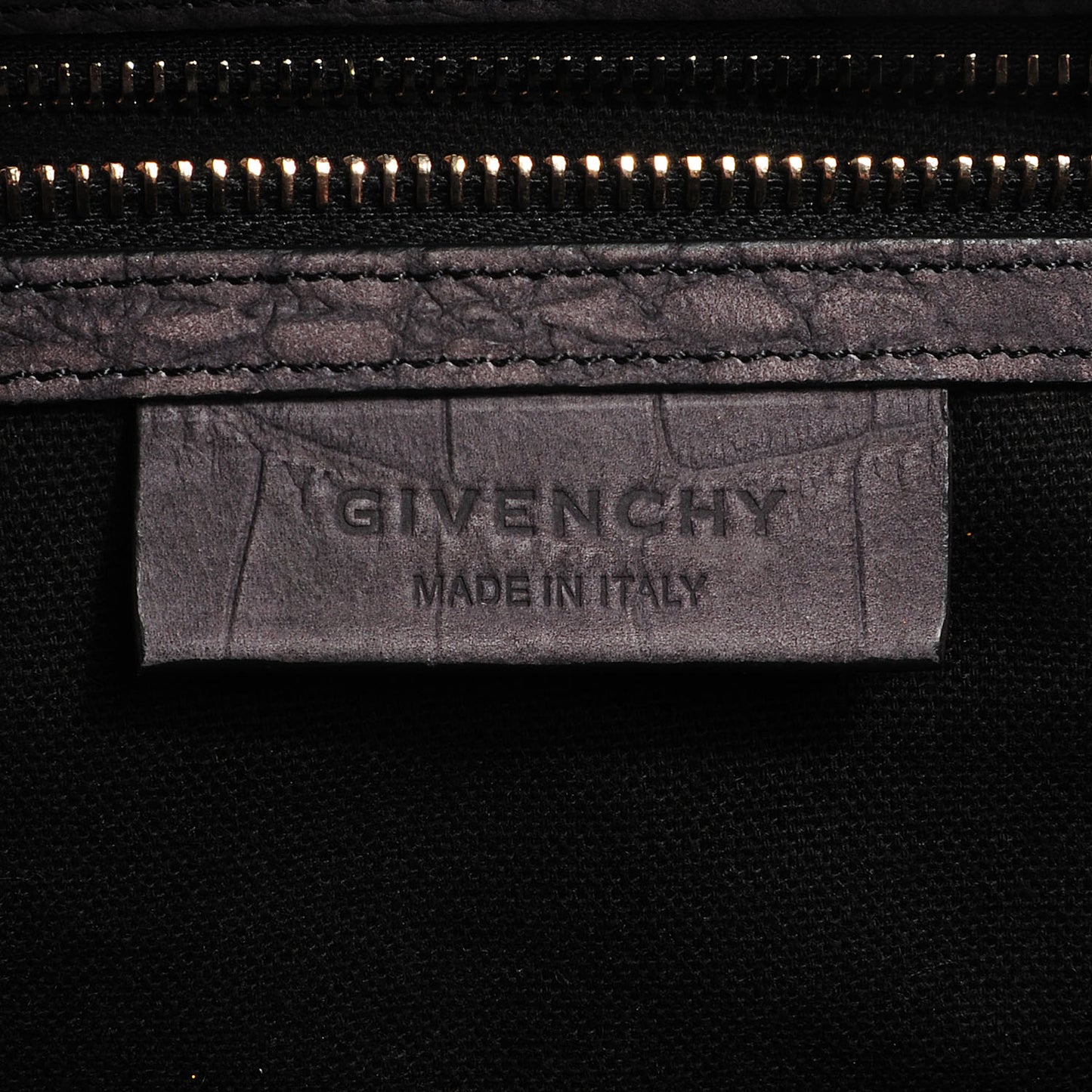 Nubuck Crocodile Embossed Medium Antigona Dark Grey