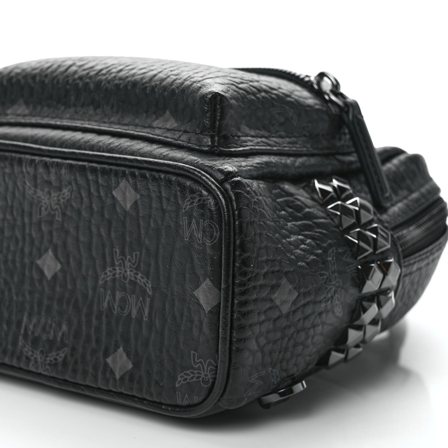 MCM Visetos Side Stud X-Mini Stark Bebe Boo Backpack Black 9 of 12