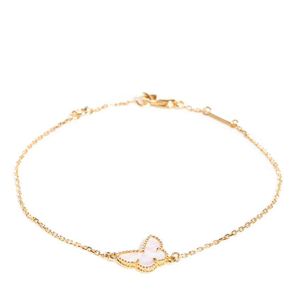 Van Cleef & Arpels 18K Yellow Gold Mother of Pearl Sweet Alhambra Butterfly Bracelet 1 of 6