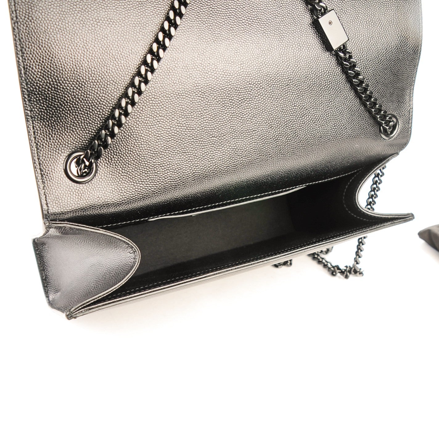 Saint Laurent Grain De Poudre Medium Star Monogram Kate Satchel Black 6 of 7