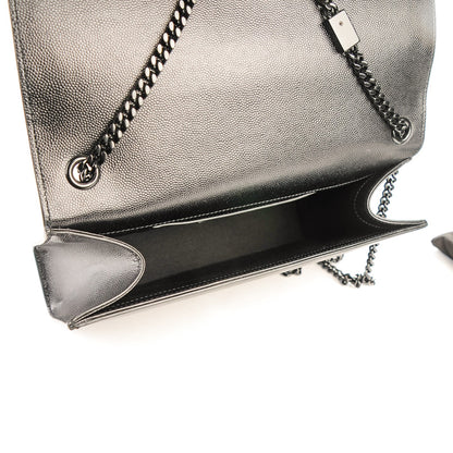 Saint Laurent Grain De Poudre Medium Star Monogram Kate Satchel Black 6 of 7