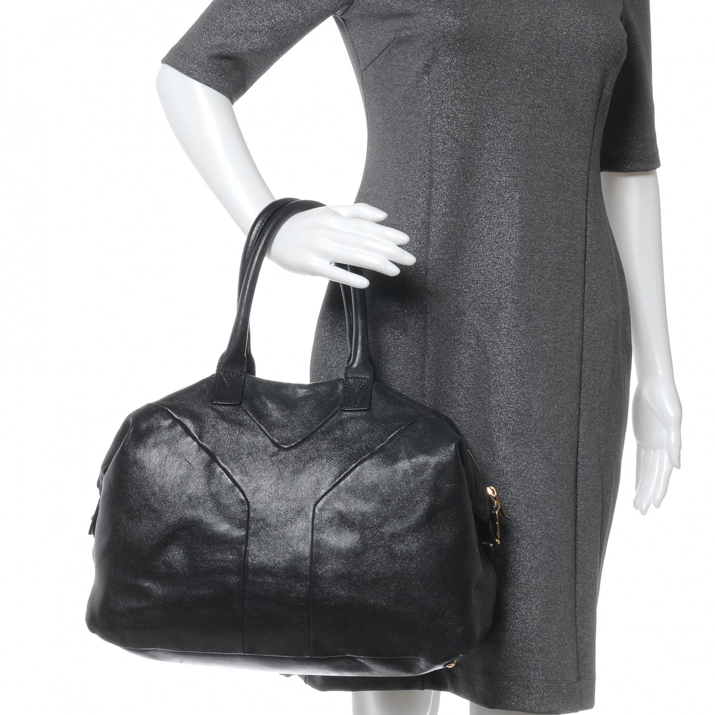 Coated Lambskin Easy Sac Black