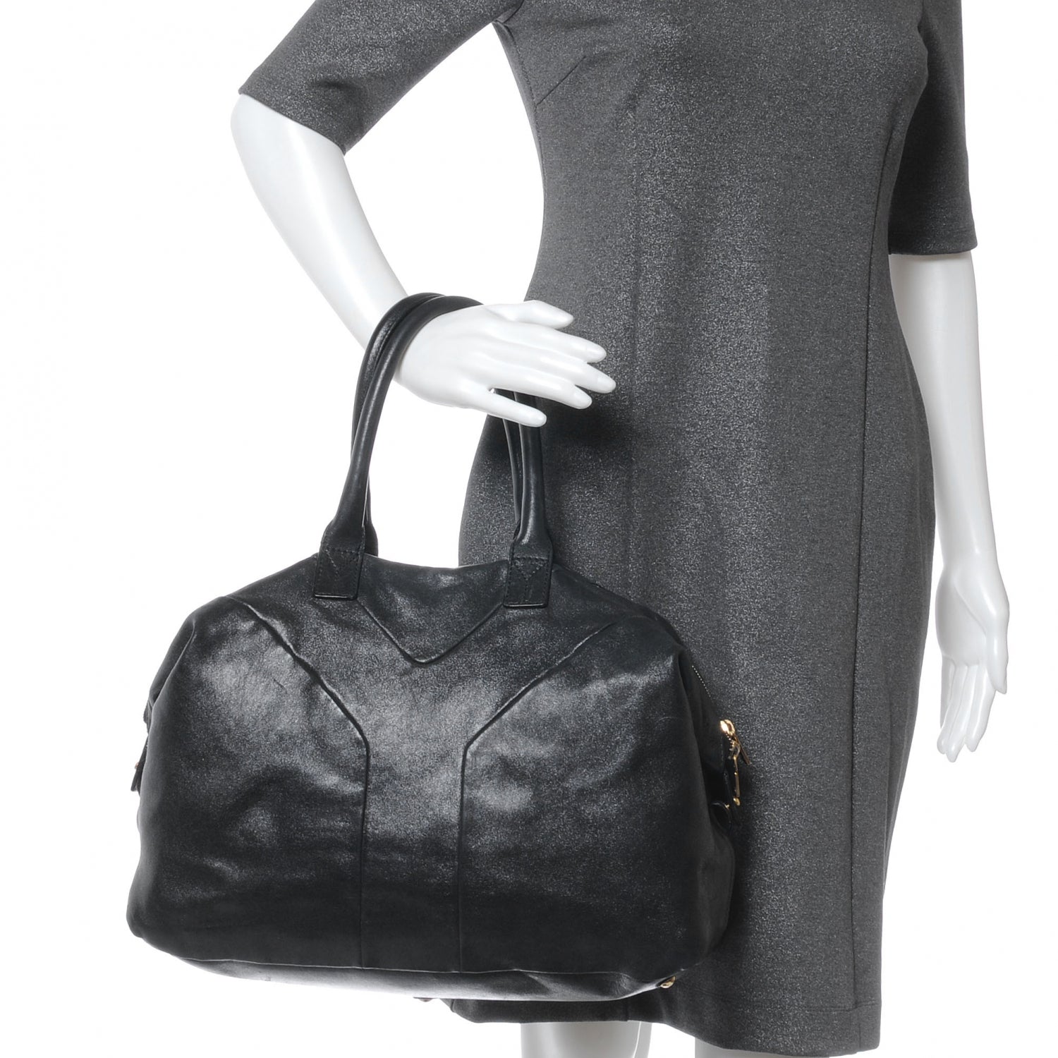 Saint Laurent Coated Lambskin Easy Sac Black 2 of 7