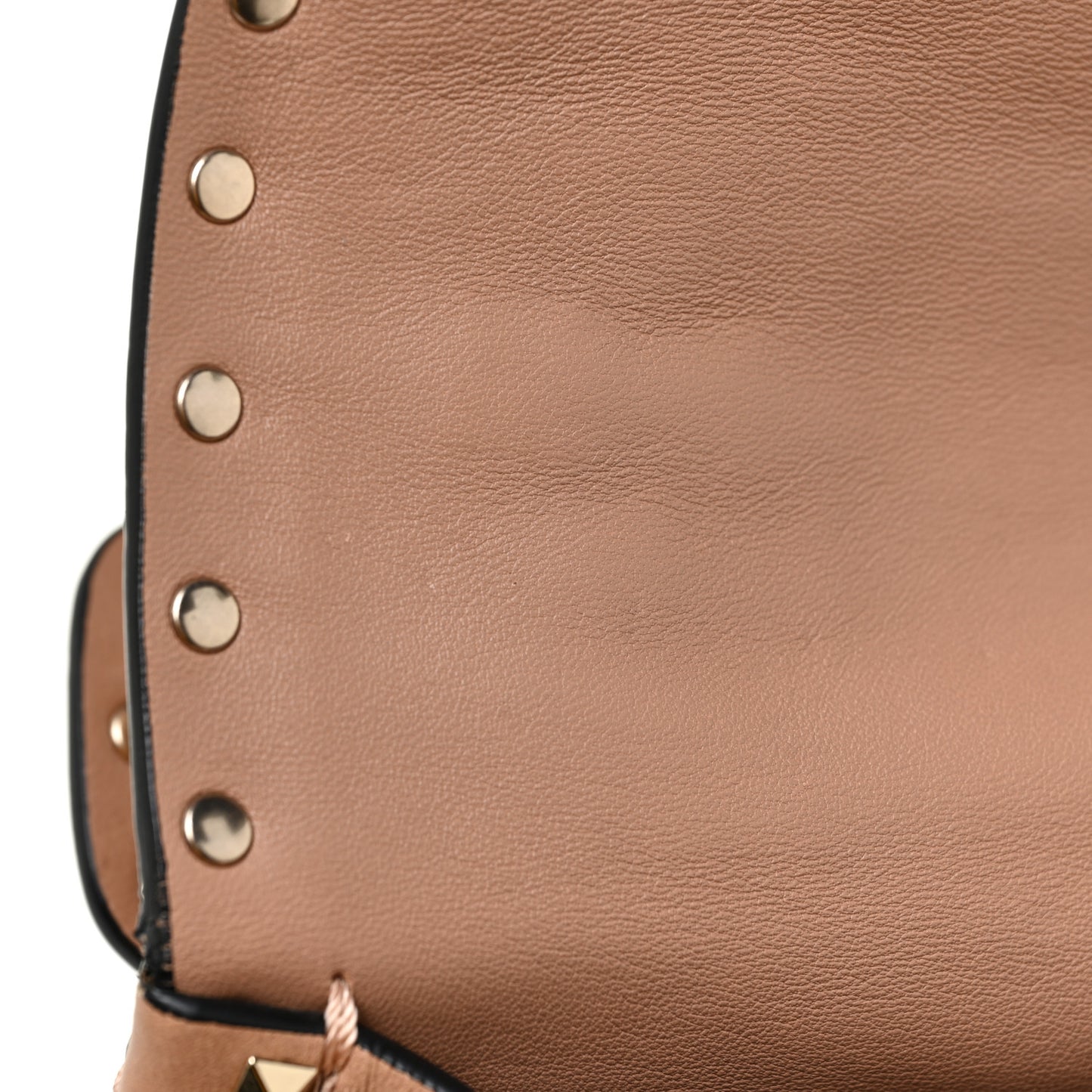 Nappa Large Rockstud Spike Shoulder Bag Soft Noisette