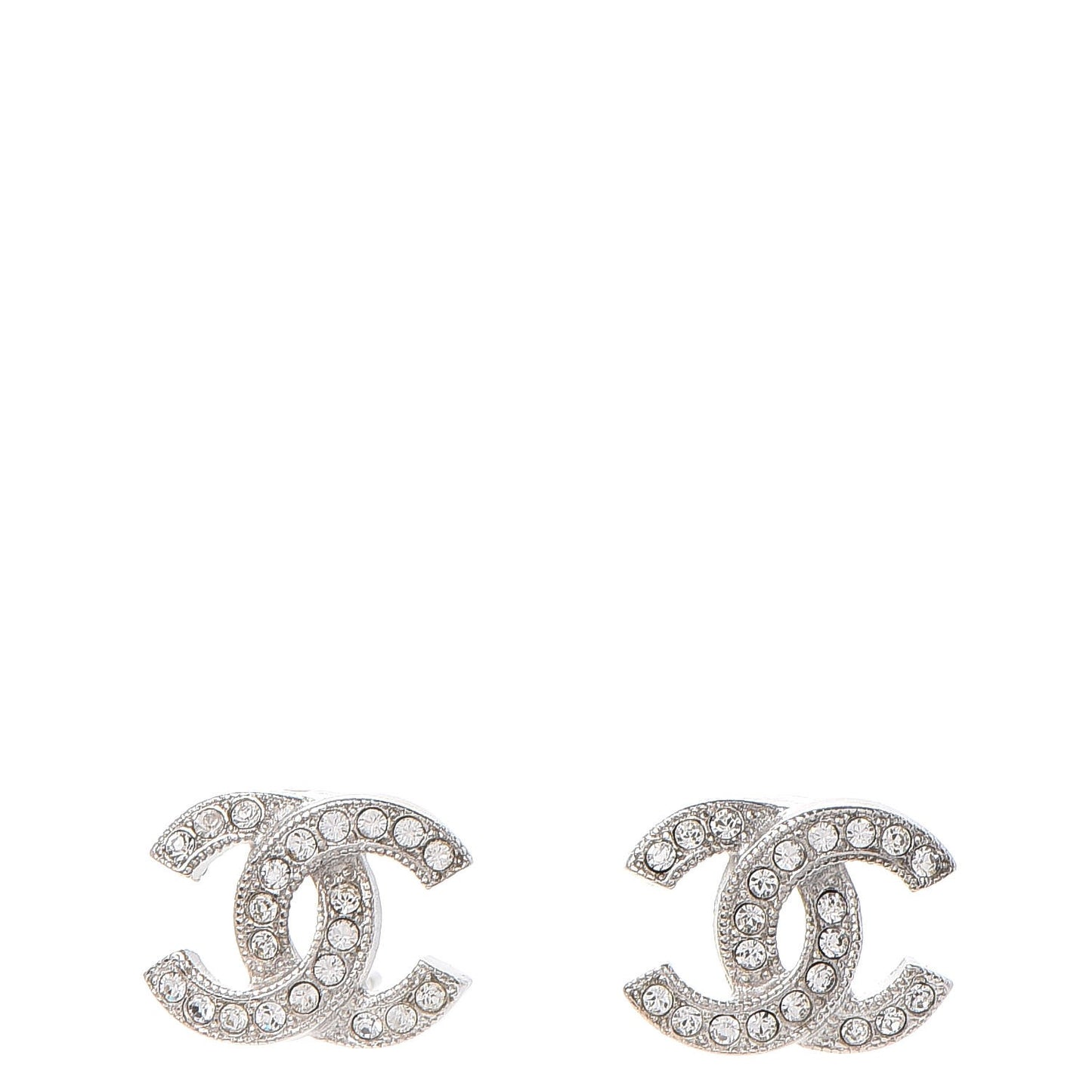 Crystal CC Earrings Silver