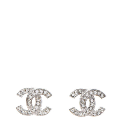 Chanel Crystal CC Earrings Silver 1 of 6