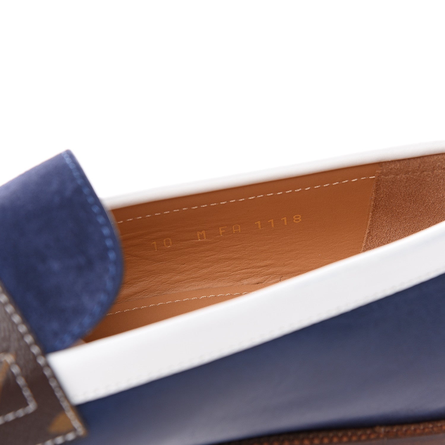 Louis Vuitton Suede Monogram Mens Sorbonne Loafers 10 Marine 7 of 8