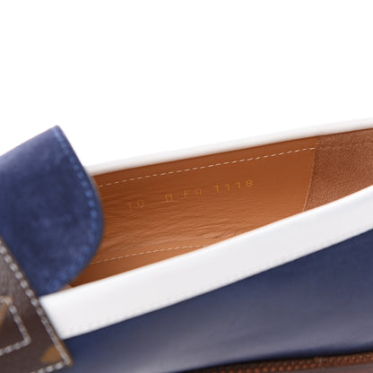 Louis Vuitton Suede Monogram Mens Sorbonne Loafers 10 Marine 7 of 8