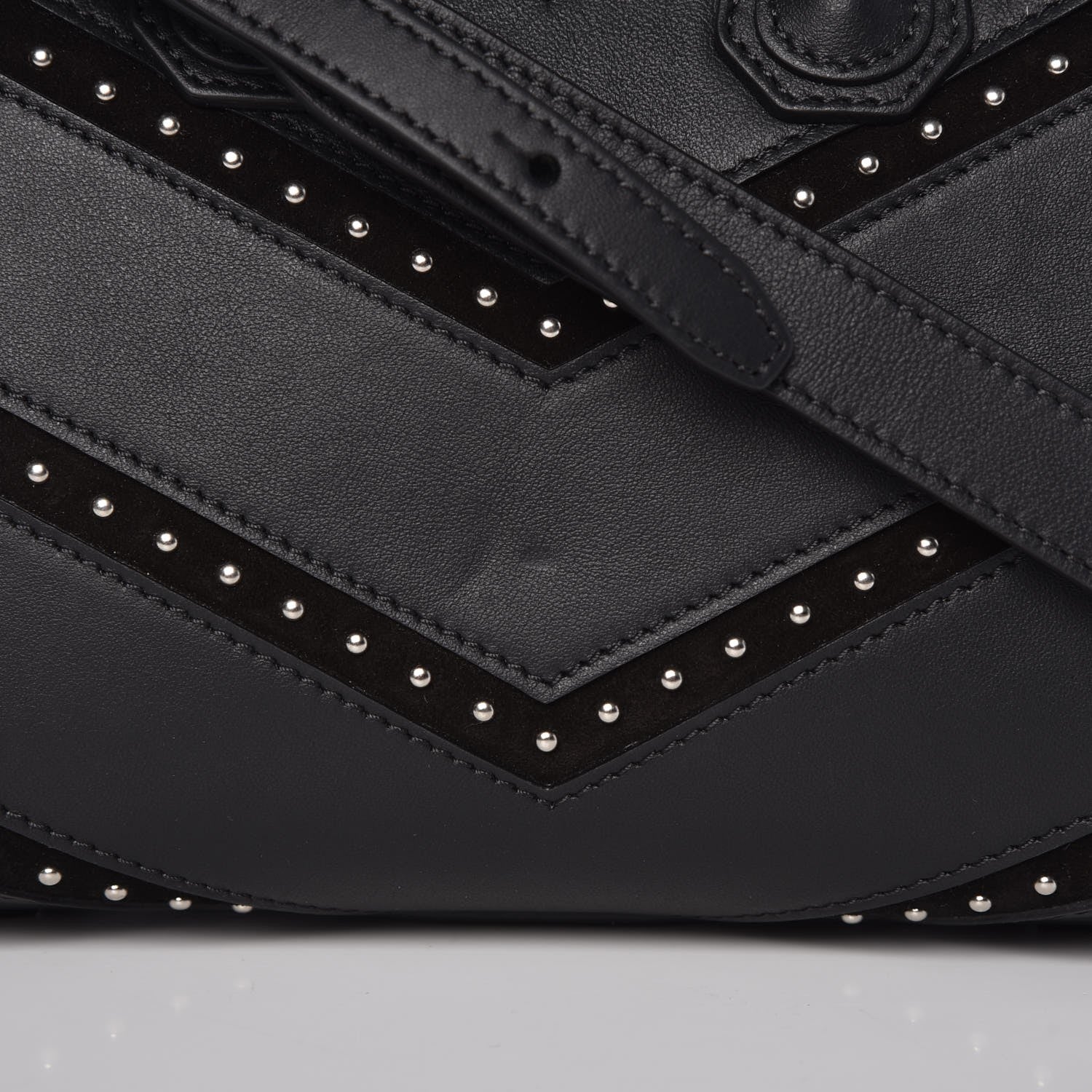 Givenchy Calfskin Suede Mini Studded Chevron Antigona Black 8 of 10