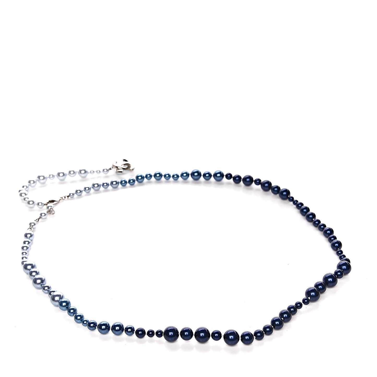 Pearl Beaded CC Belt Blue