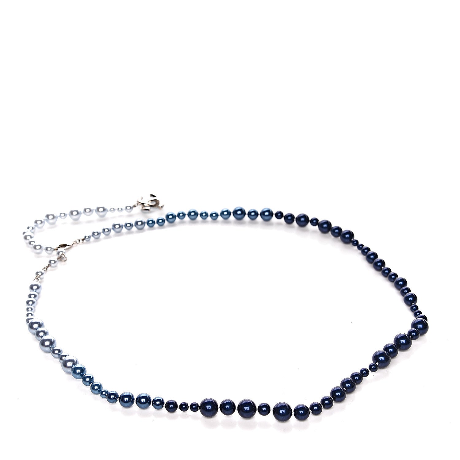 Chanel Pearl Beaded CC Belt Blue 3 of 5