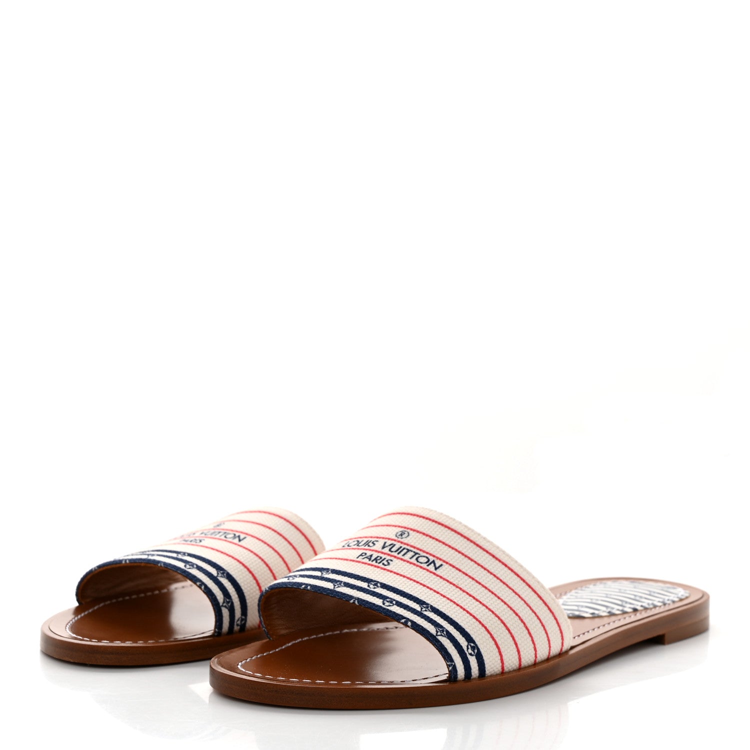 Louis Vuitton Canvas LV Escale Lock It Flat Mule 37 Blue 3 of 9