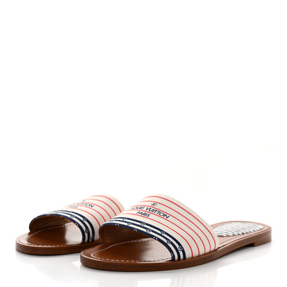 Louis Vuitton Canvas LV Escale Lock It Flat Mule 37 Blue 3 of 9