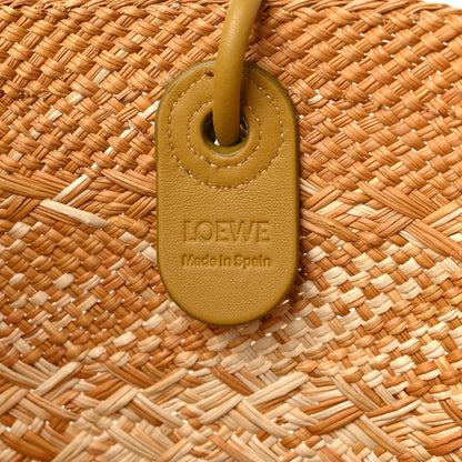 Loewe Iraca Palm Calfskin Medium Anagram Basket Tote Bag Ochre 6 of 10