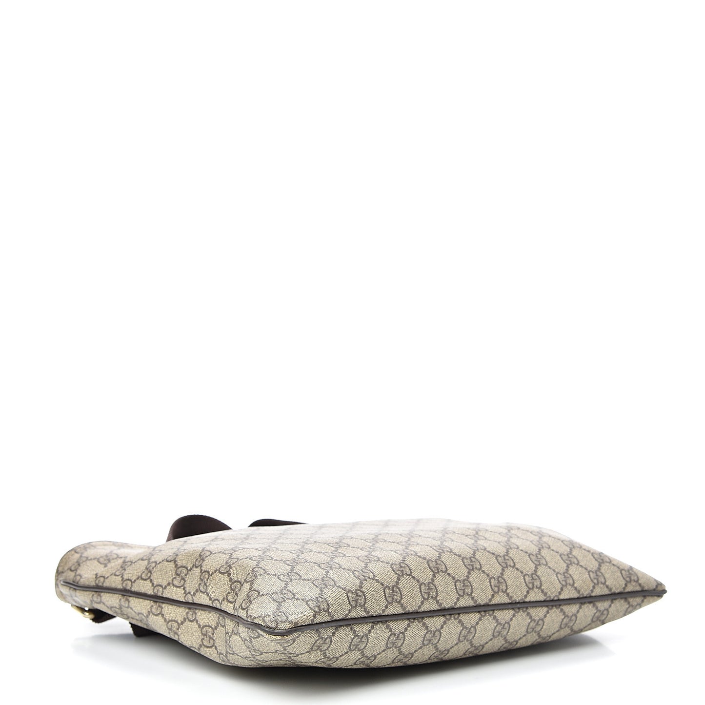 GG Supreme Monogram Medium Flat Messenger Bag Dark Brown