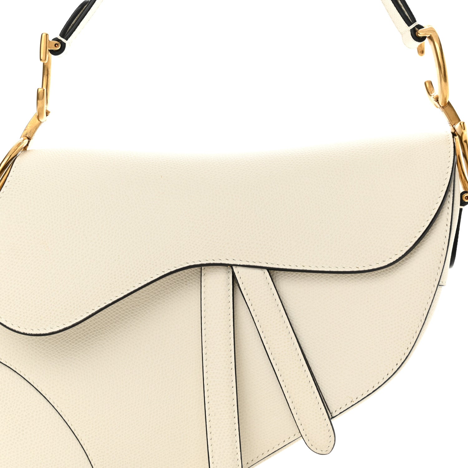 Christian Dior Grained Calfskin Saddle Bag White 8 of 11