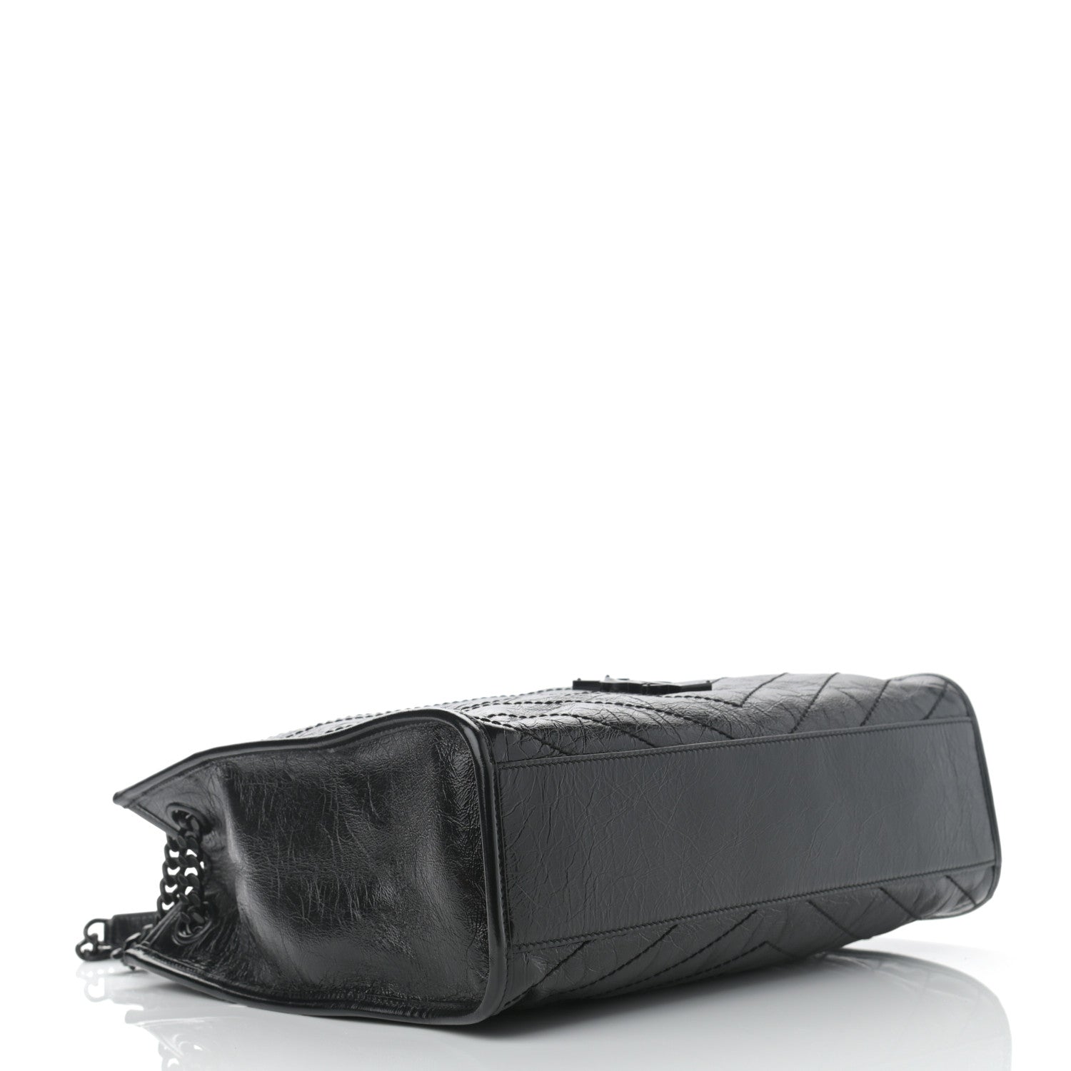 Saint Laurent Crinkled Calfskin Matelasse Monogram Medium Niki Shopper Tote Black 4 of 11