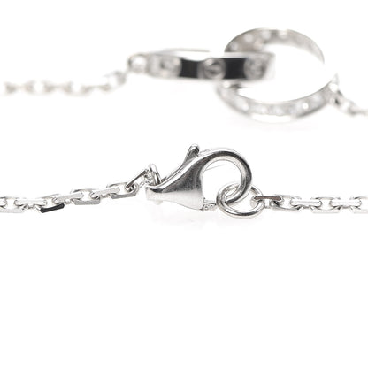 Cartier 18K White Gold Diamond Interlocking LOVE Necklace 4 of 6