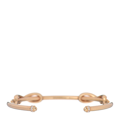 Tiffany 18K Yellow Gold Diamond Double Infinity Cuff Bracelet 3 of 4