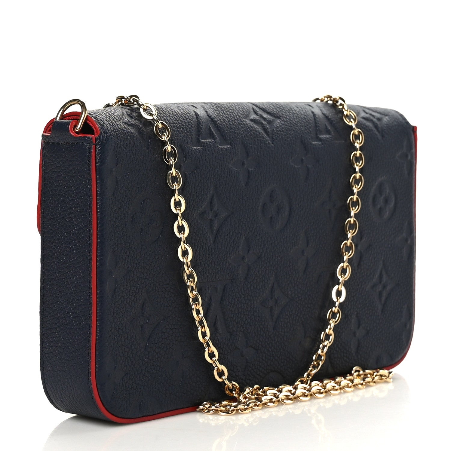 Louis Vuitton Empreinte Pochette Felicie Chain Wallet Marine Rouge 4 of 9