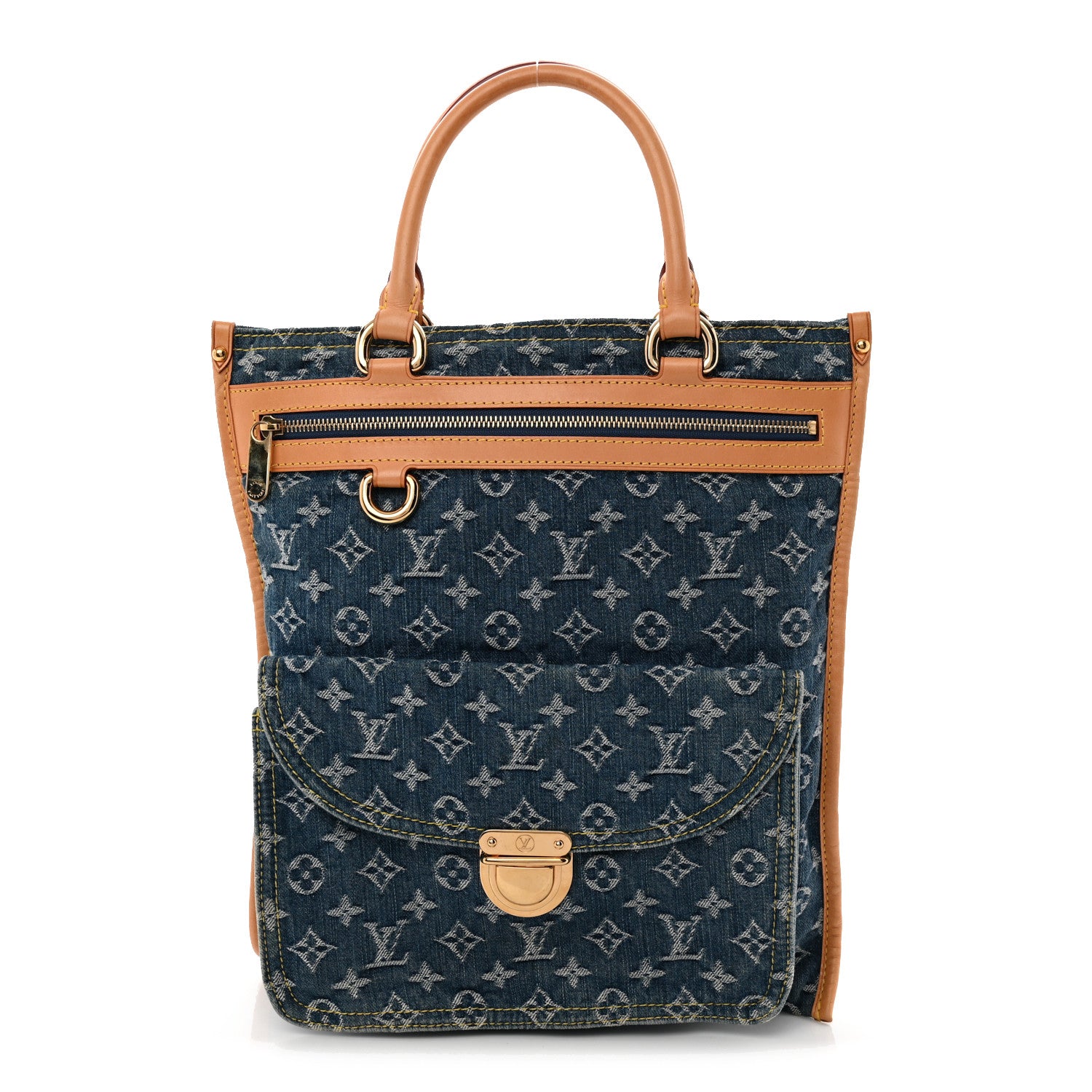 Louis Vuitton Monogram Denim Sac Plat Blue 1 of 12