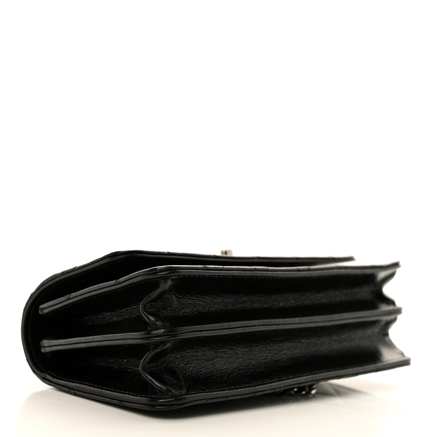 Chanel Shiny Crumpled Calfskin Strass Quilted Top Handle Clutch With Chain Black 4 of 11