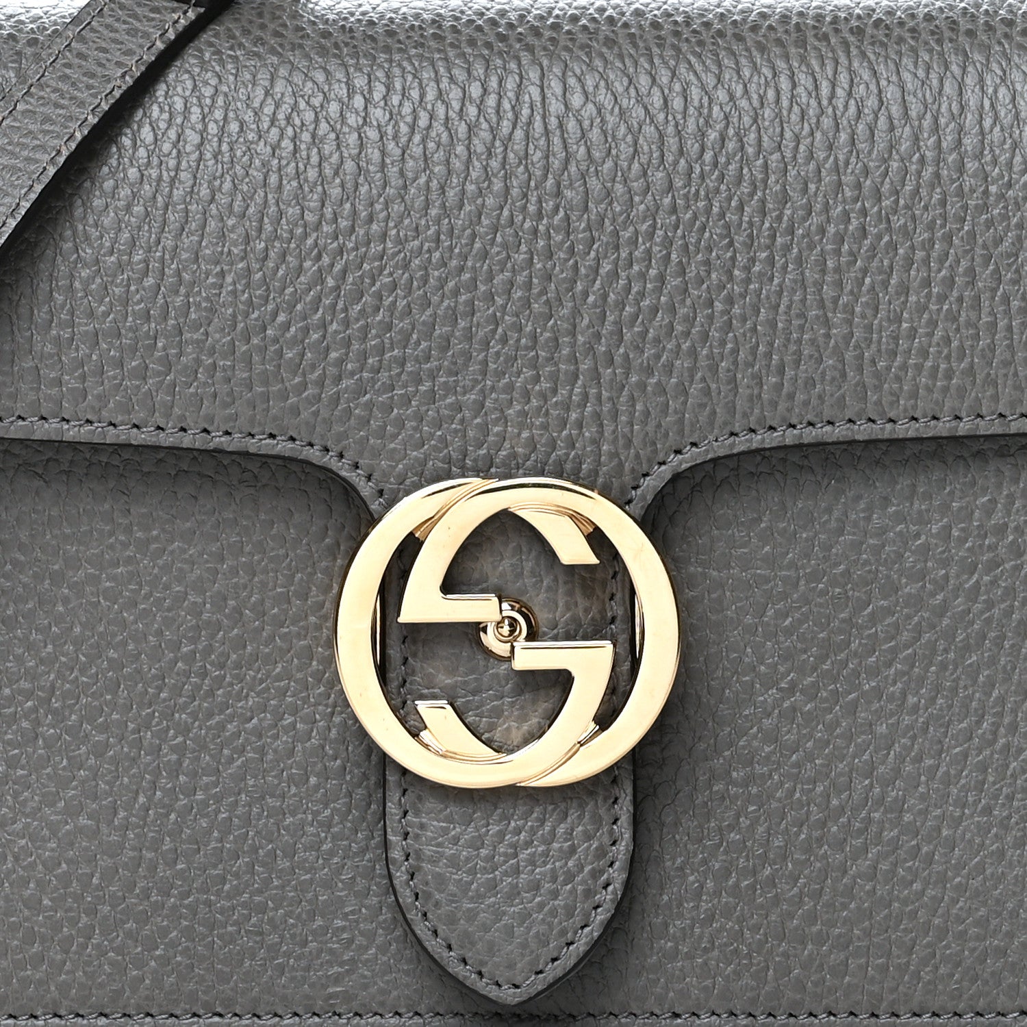 Gucci Dollar Calfskin Small Interlocking G Shoulder Bag Loess 10 of 12