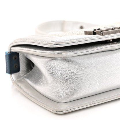 Chanel Metallic Galuchat Stingray Mini Boy Flap Silver 9 of 10