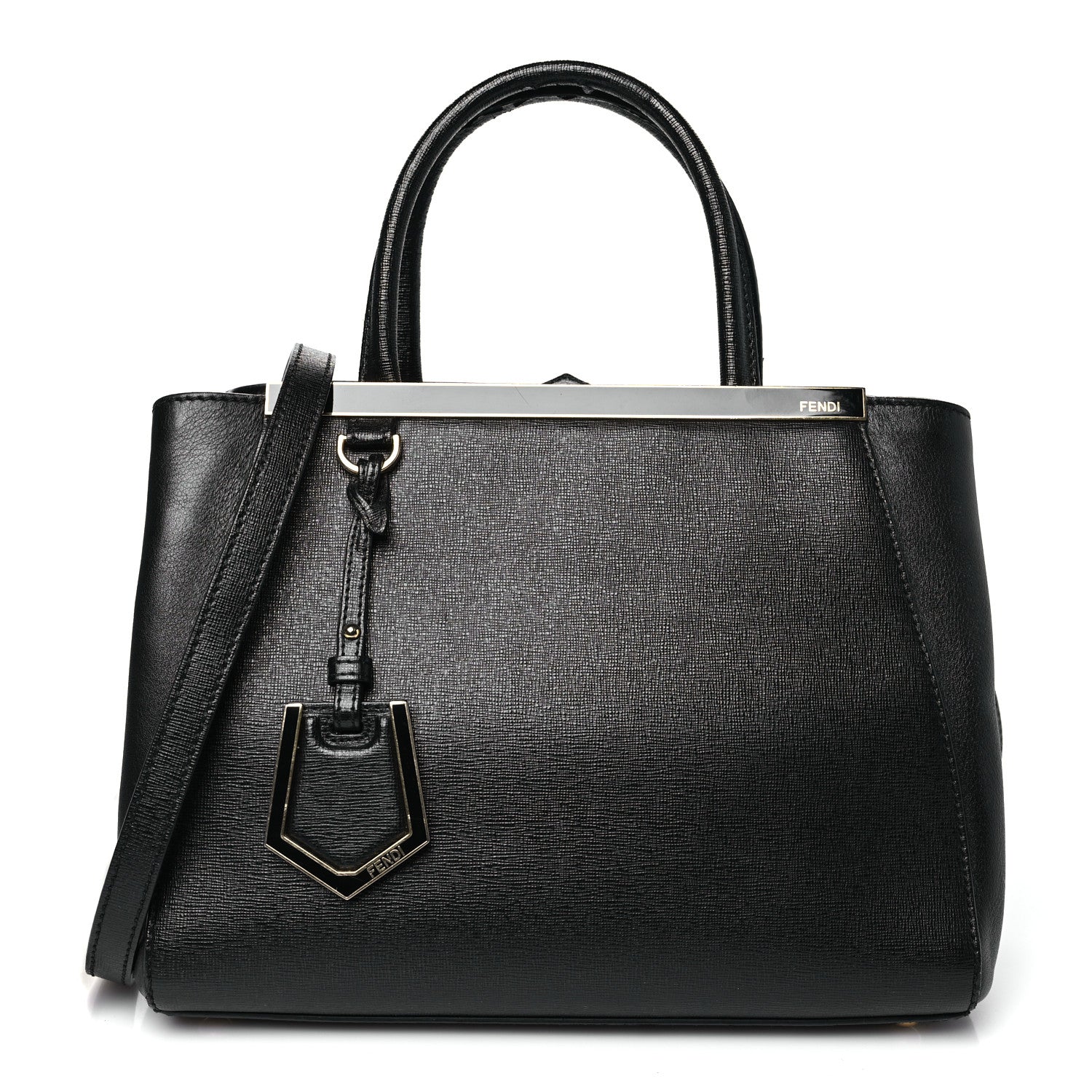 Fendi Vitello Elite Petite 2Jours Tote Black 1 of 10