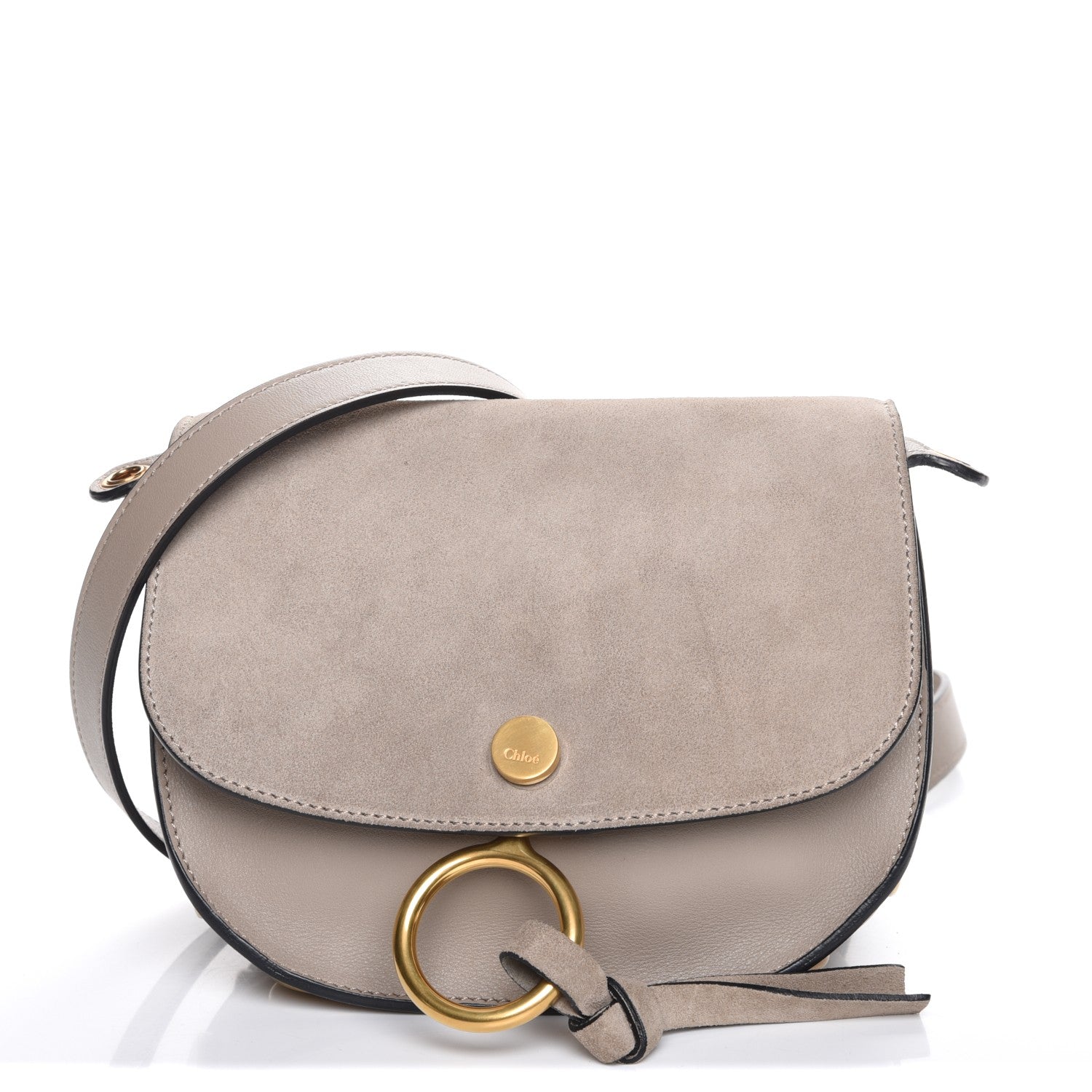 Chloe Suede Smooth Calfskin Mini Kurtis Shoulder Bag Motty Grey 1 of 8